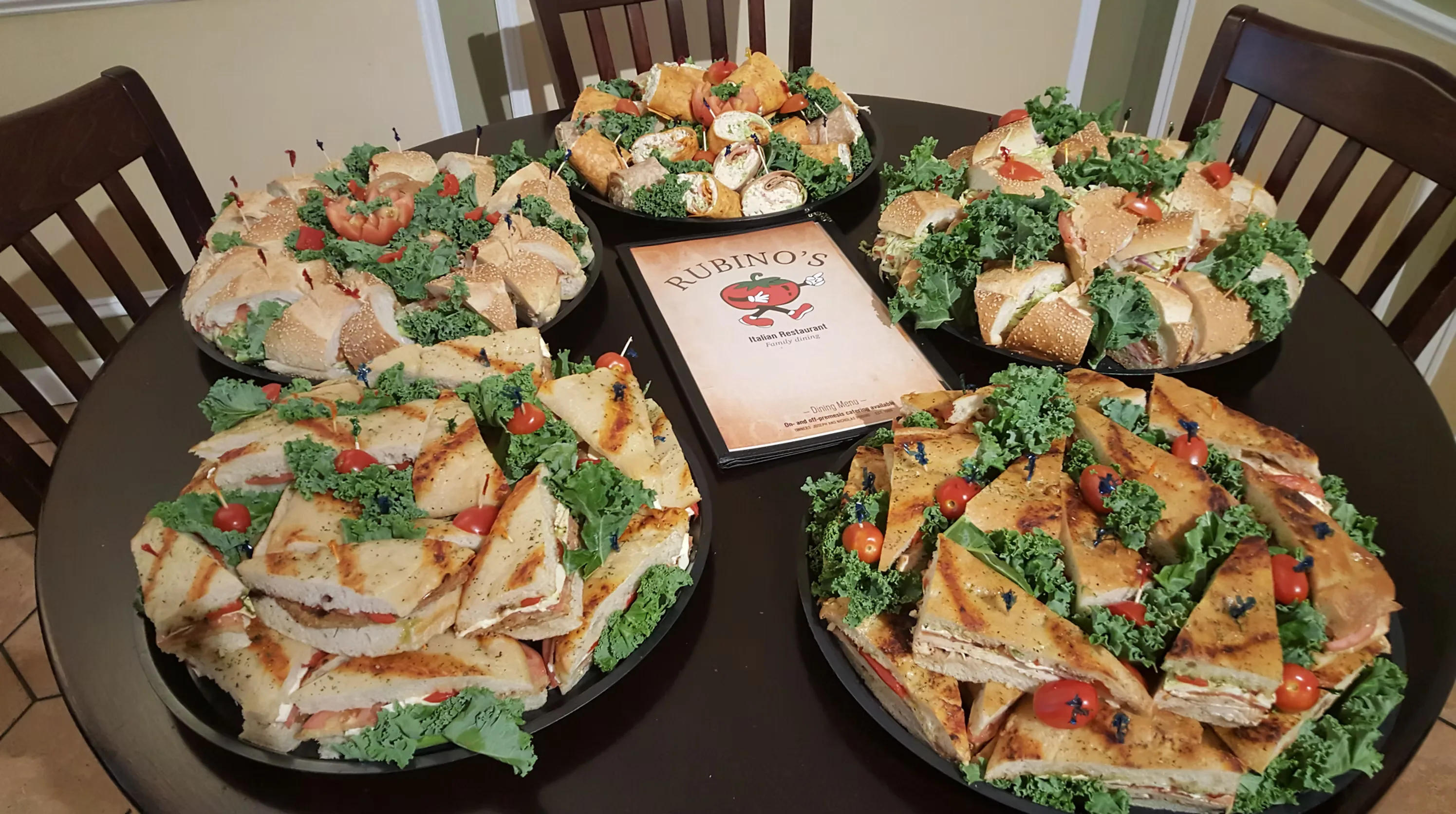Rubino’s catering platters ready for a gathering